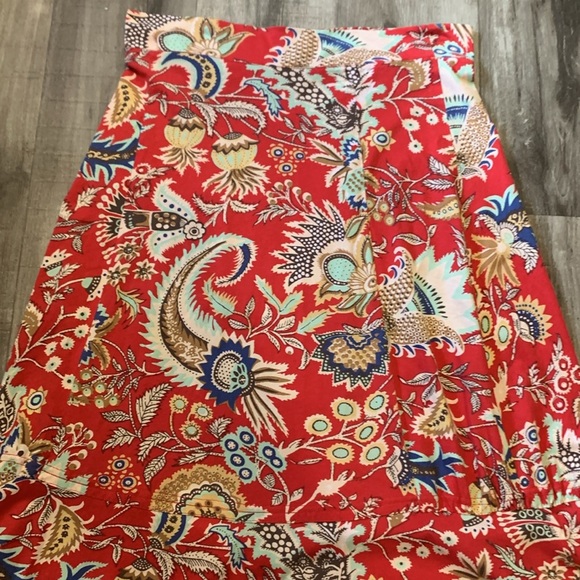 Bohemian Red Paisley Maxi Skirt Measures 16 Flat Sz (12) Missing Size Tag - Picture 7 of 8